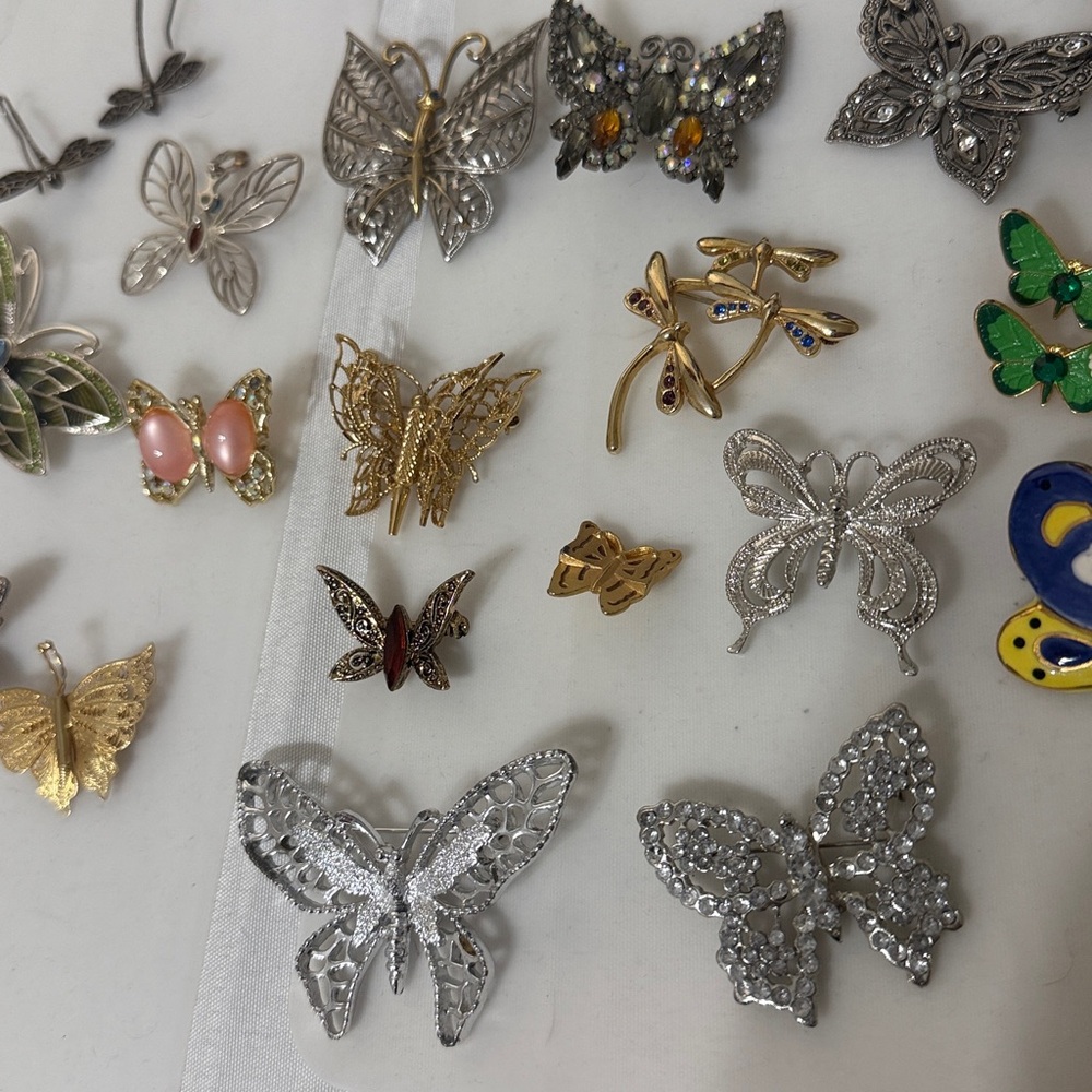 Dragonfly & Butterfly brooches vintage & modern - Picture 3 of 13